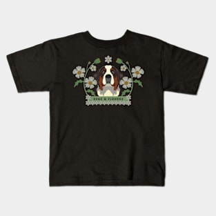 Dogs And Flowers Kids T-Shirt